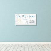 市区町村または家族の名前の緯度と経度 キャンバスプリント (インサイチュ (ウッドフロア))