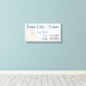 市区町村または家族の名前の緯度と経度 キャンバスプリント (インサイチュ (ウッドフロア))