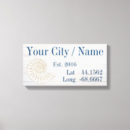 市区町村または家族の名前の緯度と経度 キャンバスプリント