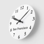 市区町村名時計のテンプレート ラウンド壁時計 (傾斜)