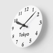 市区町村名時計 ラウンド壁時計 (傾斜)