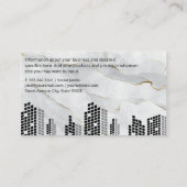 市区町村建物 | ホワイトマーブル金ゴールド 名刺 (裏面)