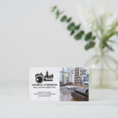 市区町村鍵ロゴ |リビングルーム | QRコード 名刺 (スタンド正面)