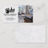 市区町村鍵ロゴ |リビングルーム | QRコード 名刺 (正面/裏面)