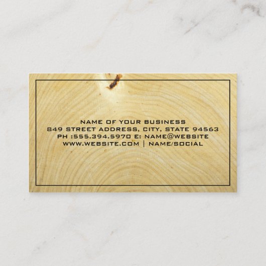 市区町村鍵ロゴ | 木目名刺 名刺 (裏面)