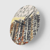 市区町村 ラウンド壁時計 (傾斜)