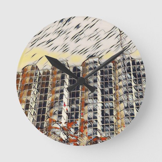 市区町村 ラウンド壁時計 (正面)