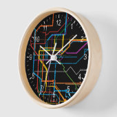 市営地下鉄地図 壁時計 (傾斜)
