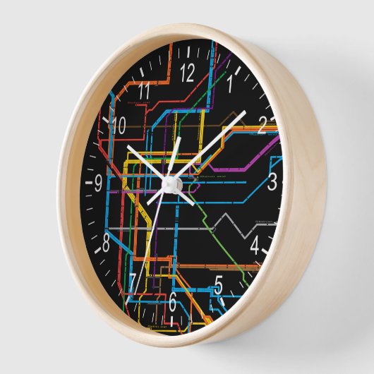 市営地下鉄地図 壁時計 (傾斜)