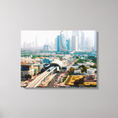 市営地下鉄線と超高層ビルの表示 キャンバスプリント (正面)
