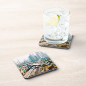 市営地下鉄線と超高層ビルの表示 コースター (右側)