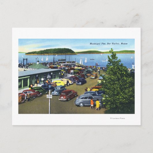 市営桟橋の表示 ポストカード (正面)