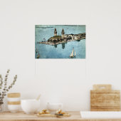 市営桟橋シカゴイリノイ葉書1925 ポスター (キッチン)