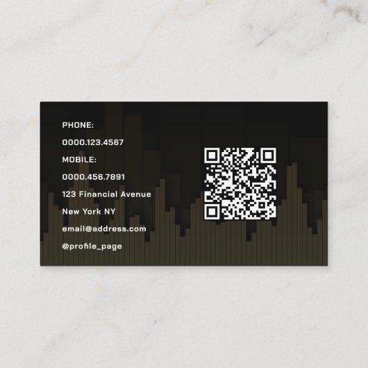 市場および金融ろうそく名刺 名刺 (裏面)