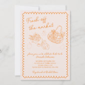 市場お洒落から引き出されたブライダルシャワー 招待状 (正面)