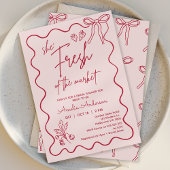 市場お洒落のブライダルシャワーから赤く 招待状