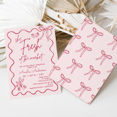 市場お洒落のブライダルシャワーから赤く 招待状