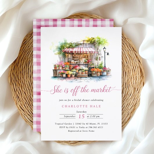 市場お洒落のブライダルシャワー 招待状