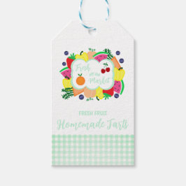 市場からおさえたてのウェディングシャワーのための手作りタルト ギフトタグ