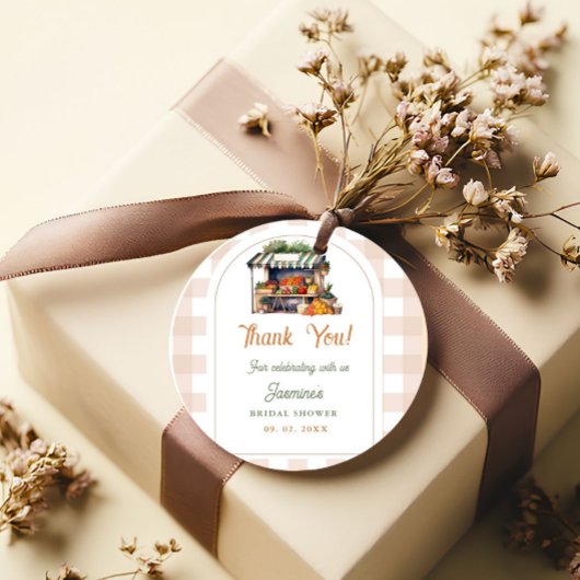 市場からおさえたてのウェディングシャワーテンプレート フェイバータグ