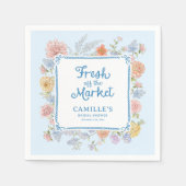 市場からおさえた ブルー ブライダルシャワー スタンダードカクテルナプキン (正面)