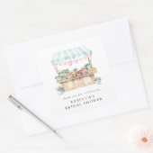 市場からお届け！ファーマーズマーケットのブライダルシャワー スクエアシール (封筒)