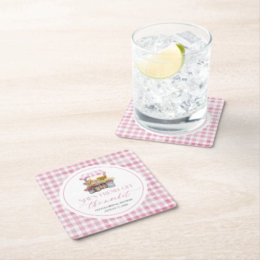 市場からお届け！ファーマーズマーケット ブライダルシャワー スクエアペーパーコースター (インサイチュ)