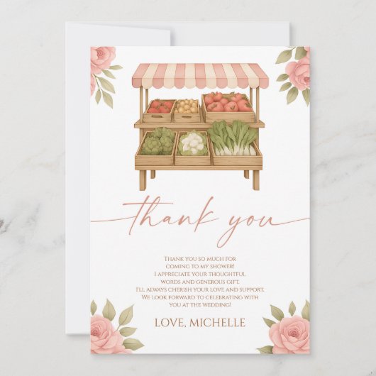 市場からお届け フレッシュ ファーマーズマーケット ブライダルシャワー サンキューカード (正面)
