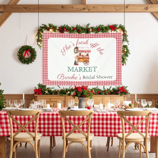市場からお目にかかったクリスマスのウェディングシャワーのご案内 横断幕