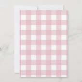 市場からお花嫁さま登場！ピンクのギンガムのシャワーパーティー 招待状 (裏面)