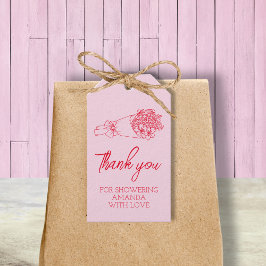 市場からフレッシュオフピンクブライダルシャワーありがとう ギフトタグ