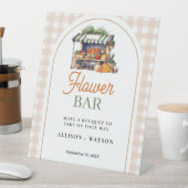 市場からフレッシュオフブライダルシャワー花バー標識 台座サイン (インサイチュ)