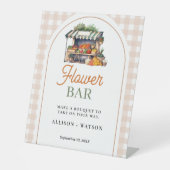 市場からフレッシュオフブライダルシャワー花バー標識 台座サイン (正面)