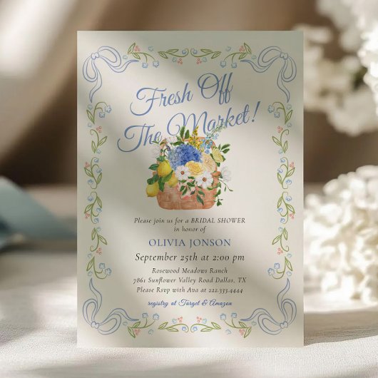 市場からフレッシュオフ農家フローラブライダルシャワー 招待状