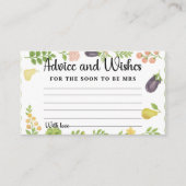 市場から出たてのアドバイス | ブライダルシャワー エンクロージャーカード (正面)