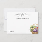 市場から出たてのブライダルシャワーアドバイスカード 招待状 (正面)