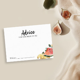 市場から出たてのブライダルシャワーアドバイスカード 招待状