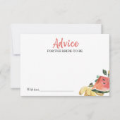 市場から出たてのブライダルシャワーアドバイスカード 招待状 (正面)