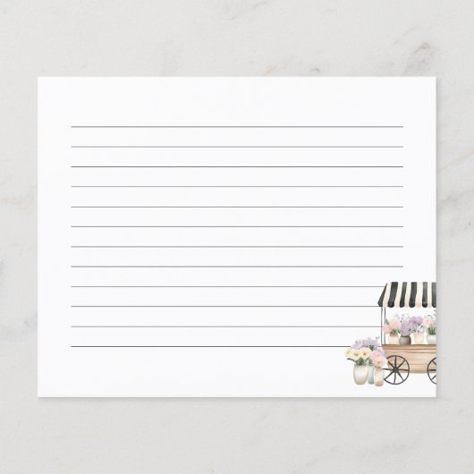 市場から出たてのブライダルシャワーレシピカード (裏面)