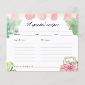 市場から出たてのブライダルシャワーレシピカード (正面)