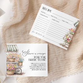 市場から出たてのブライダルシャワーレシピカード