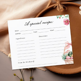 市場から出たてのブライダルシャワーレシピカード