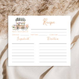市場から出たてのブライダルシャワーレシピカード
