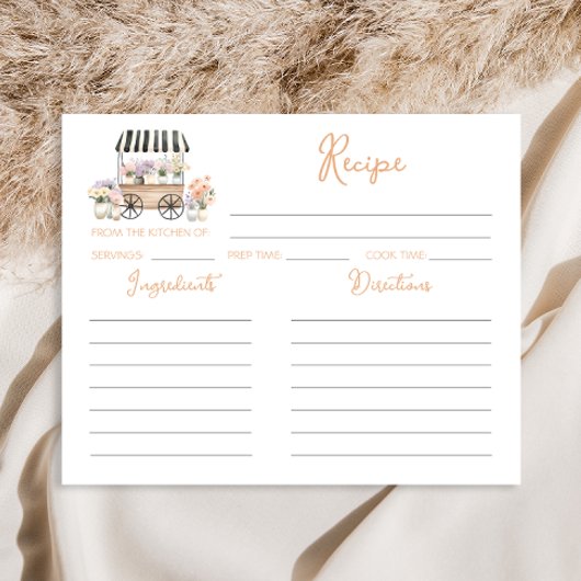 市場から出たてのブライダルシャワーレシピカード