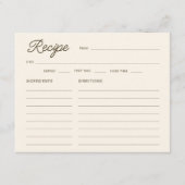 市場から出たてのブライダルシャワーレシピカード エンクロージャーカード (正面)