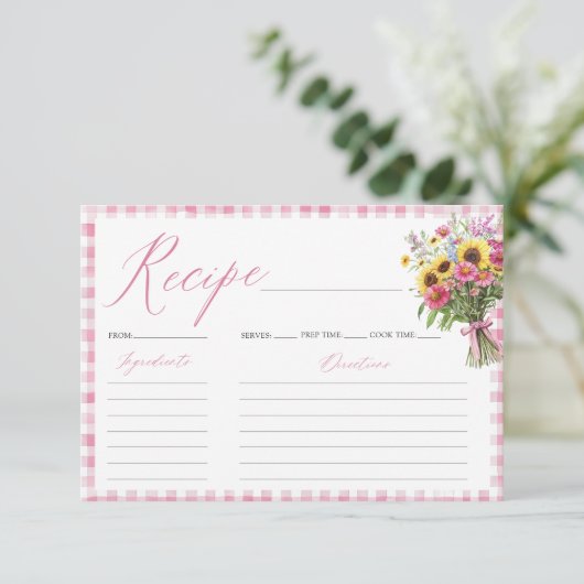 市場から出たてのブライダルシャワーレシピカード 招待状 (スタンド正面)