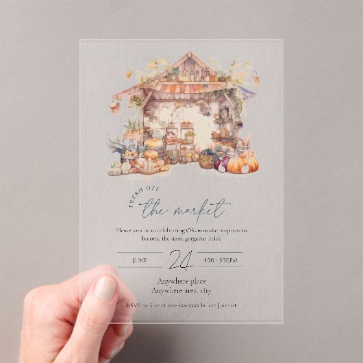 市場から出たばかりのアクリルブライダルシャワー アクリル招待状 (インサイチュ (ポータブル))