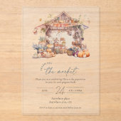 市場から出たばかりのアクリルブライダルシャワー アクリル招待状 (正面)