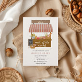 市場から出たばかりの可愛いブライダルシャワー 招待状