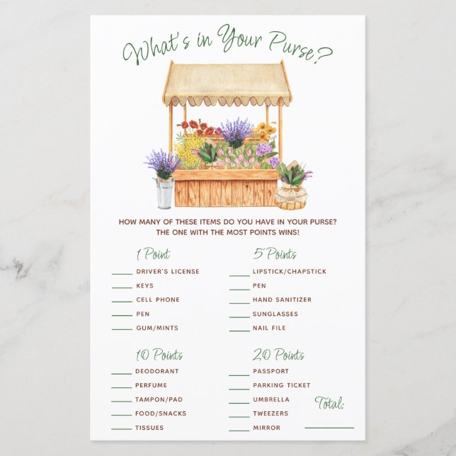 市場から出た！財布の中に何が入ってる？ゲーム (正面)